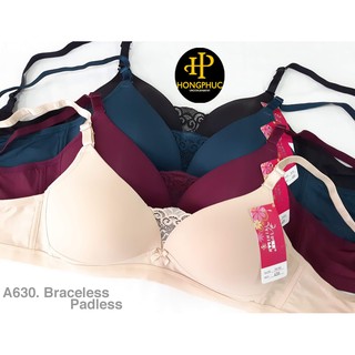 [Braceless Bra] ÁO NGỰC NỮ KHÔNG GỌNG MÌNH HÀNG TRƠN PHỐI MẢNH REN KIỂU TRUNG TÂM