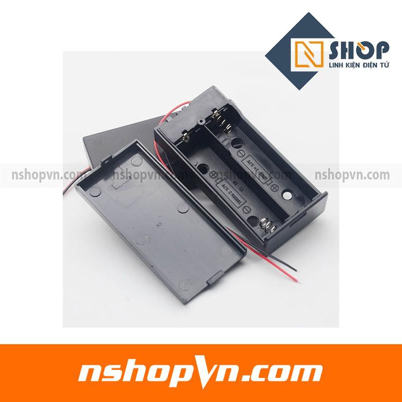 Hộp Pin 18650 2 cell có nắp và công tắc