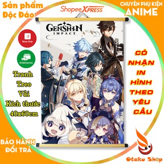 Tranh Treo vải trang trí phòng hình Anime Geme Genshin Impact kích thước 40x60cm dùng treo tường phòng ngủ, phòng học