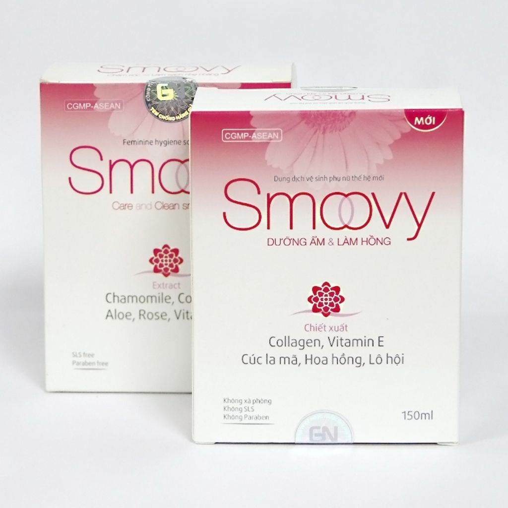 Combo 3 dung dịch vệ sinh phụ nữ Smoovy giảm ngứa khử mùi và làm hồng vùng kín (150ml/chai)