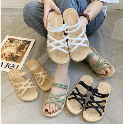 Dép Lê, Dép Đi Biển Dây Trơn Đan Chéo Nhau Xinh Xắn Cho Các Nàng