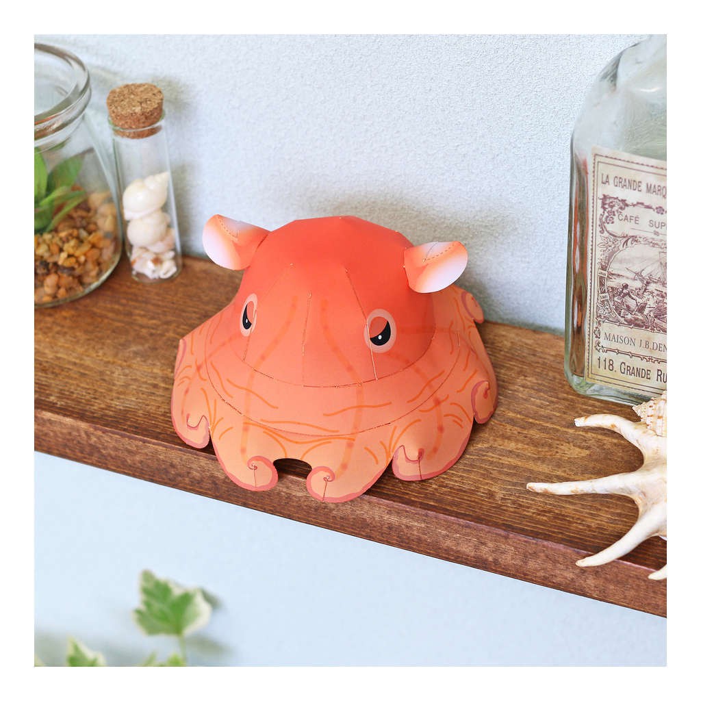 Mô hình giấy động vật Bạch tuộc Umbrella Octopus