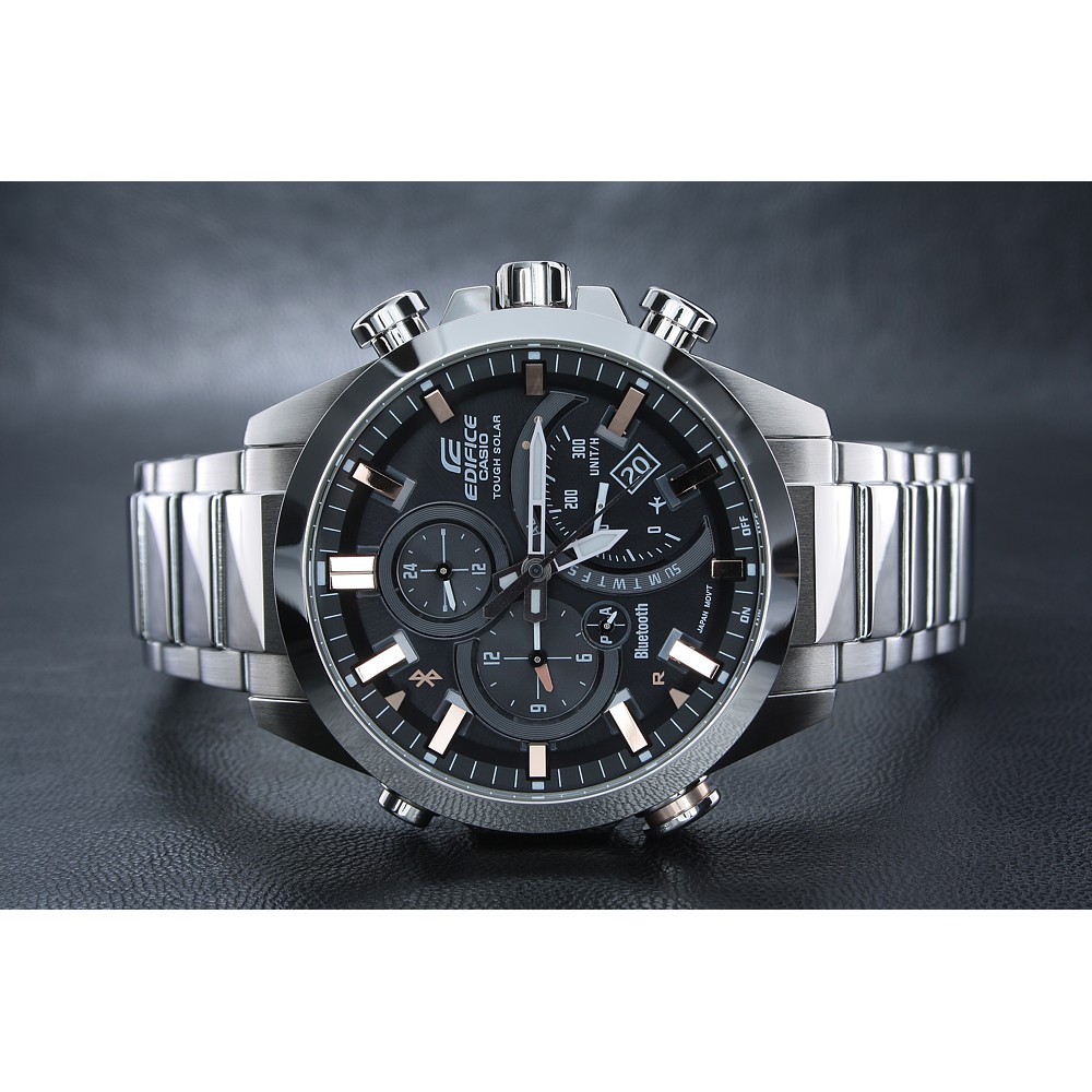 ĐỒNG HỒ NAM CASIO Edifice EQB-500D-1A2 có Bluetooth - Dây kim loại - Pin năng lượng