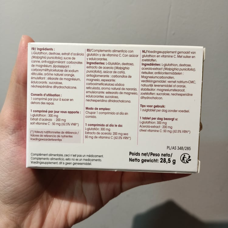 Viên ngậm trắng da Glutathion Fort Pháp Hộp 30 viên