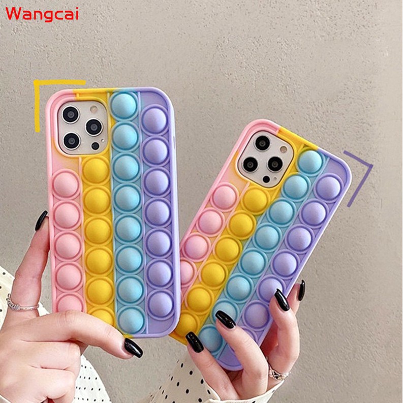 Ốp điện thoại silicone dẻo màu cầu vồng nhiều màu cho Samsung Galaxy Note 10 10+ Plus 9 S21 S21+ S20 S20+ Ultra FE