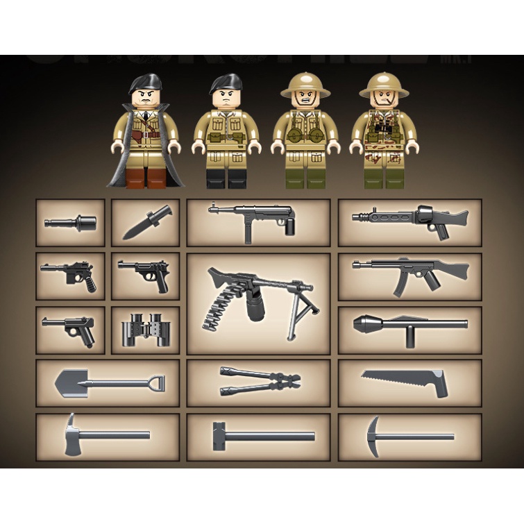 Set 1031 Mô Hình Xe Tăng MOC WW2 Churchill MK.I Dễ Thương Cho Bé