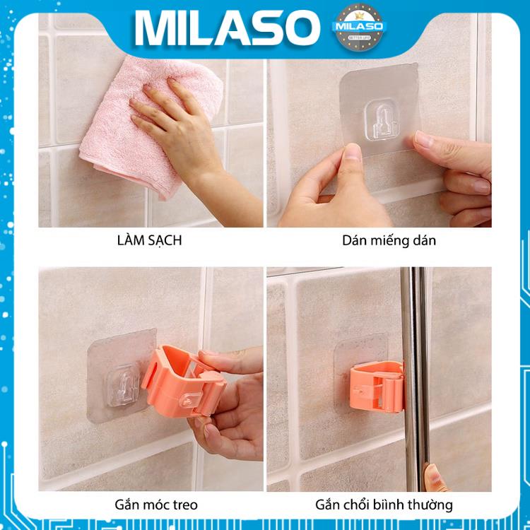 Móc Treo Chổi Lau Nhà MILASO Móc Dán Tường Siêu Chắc Treo Chổi Lau Nhà Và Ô Dù Đa Năng HG-001291