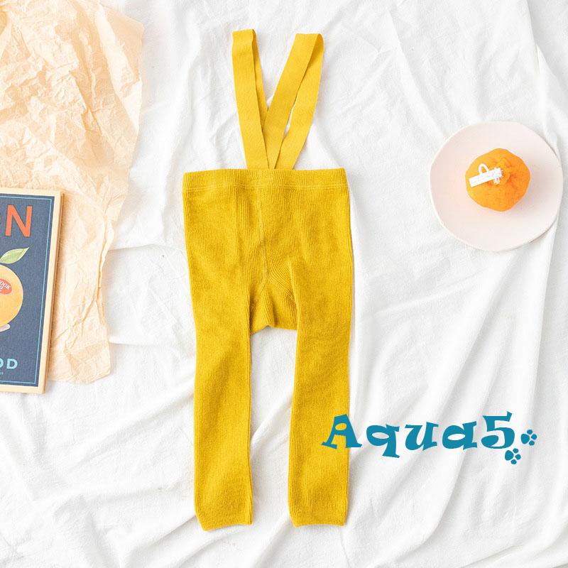 Quần legging lưng cao màu trơn thời trang cho trẻ em