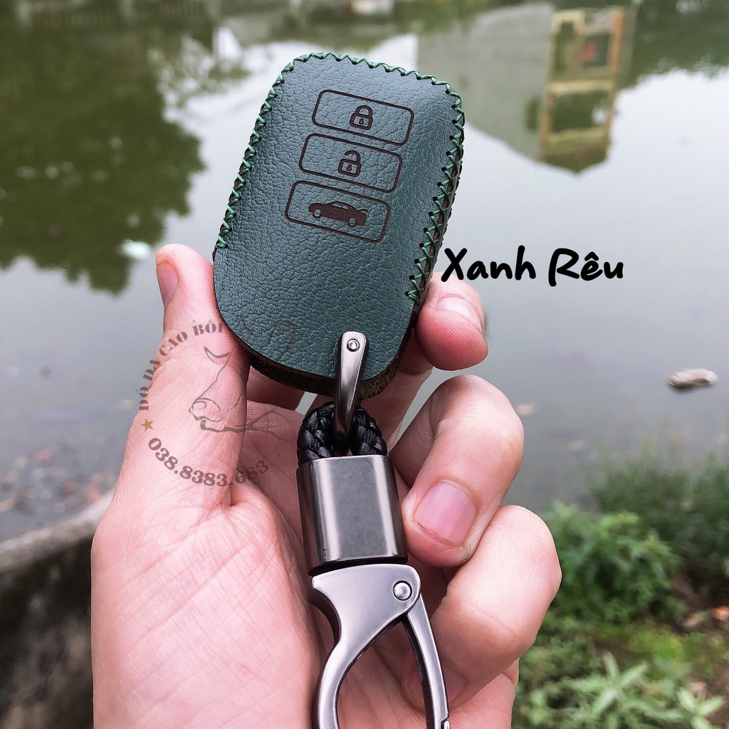 {Da Bò Tự Nhiên) Bao Da Chìa Khóa Smartkeys xe TOYOTA VIOS bản đủ 2019-2021, Nhiều Màu Sắc