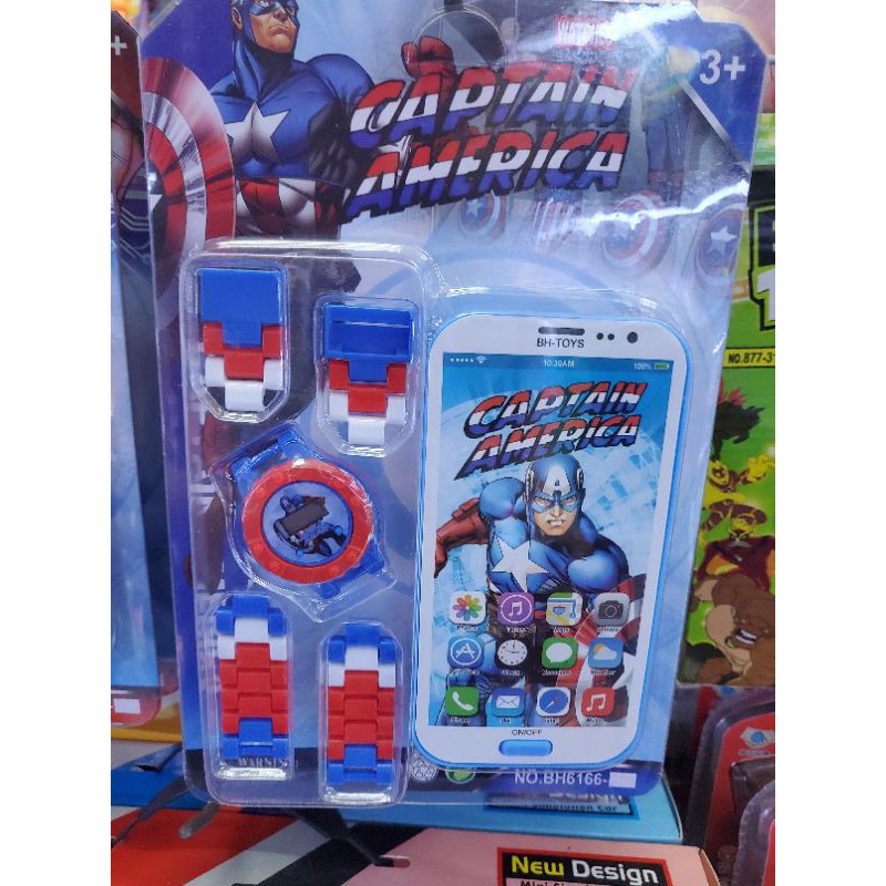 Vỉ điện thoại đông hô Ironman/Captain America đồ chơi cho bé