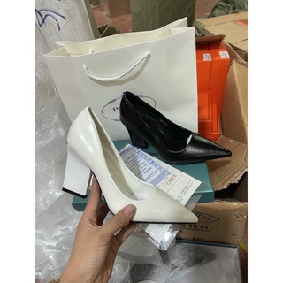 [SIÊU SALE]GIÀY CAO GÓT P.R.A.D.A MŨI NHỌN CAO CẤP FULLBOX
