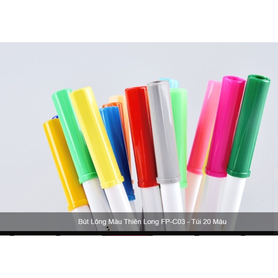 Bút lông màu fiber pen 20 màu FP-C03_12/12 siêu sale mua 1 bộ tặng 1 móc khoá màu sắc