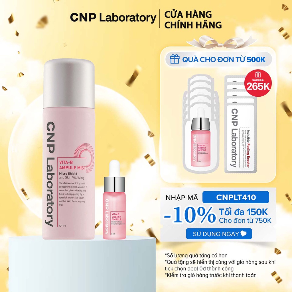 Combo Xịt khoáng phức hợp và Tinh chất hồng 7 loại Vitamin B phục hồi, sáng da CNP Laboratory Vita-B Calming Ampule 55ml | BigBuy360 - bigbuy360.vn