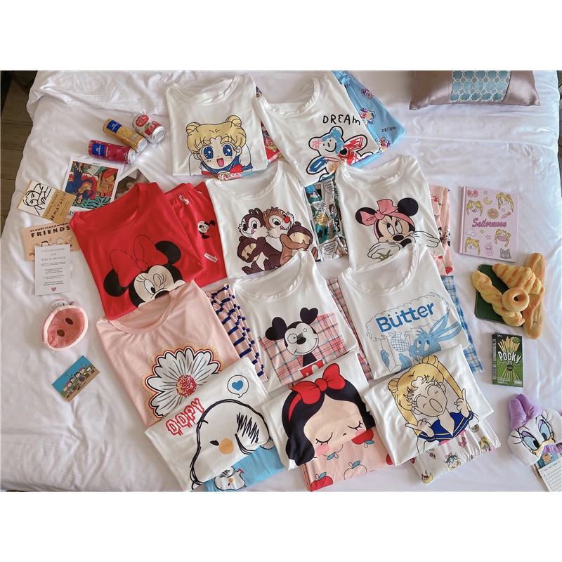 Đồ Bộ Nữ Tay Dài Quần Dài Hoạt Hình Họa Tiết Nhân Vật Dễ Thương TD04 | BigBuy360 - bigbuy360.vn