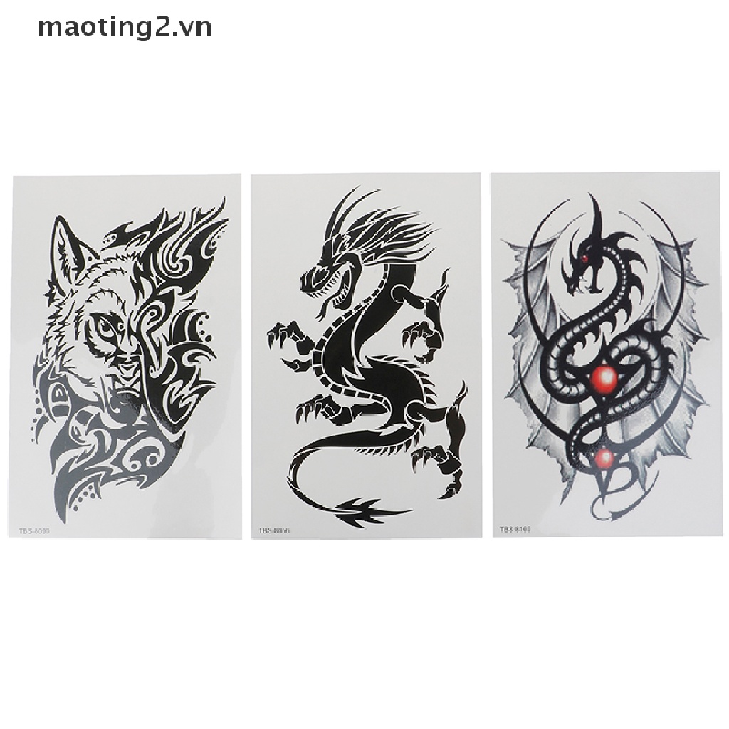 Hình Xăm Dán Tạm Thời Hình Rồng / Ong / Sói