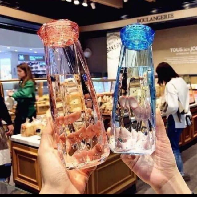 Bình thủy tinh kim cương màu cao cấp 430ml