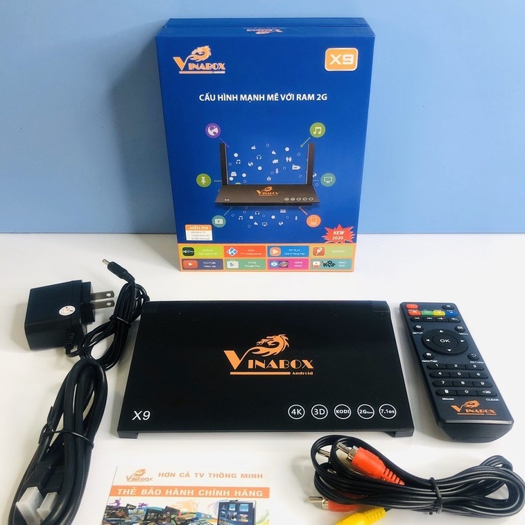 ANDROID TIVI BOX VINABOX X9 RAM 2GB ROM 16GB, TẶNG TÀI KHOẢN HD PLAY - Hàng Chính Hãng