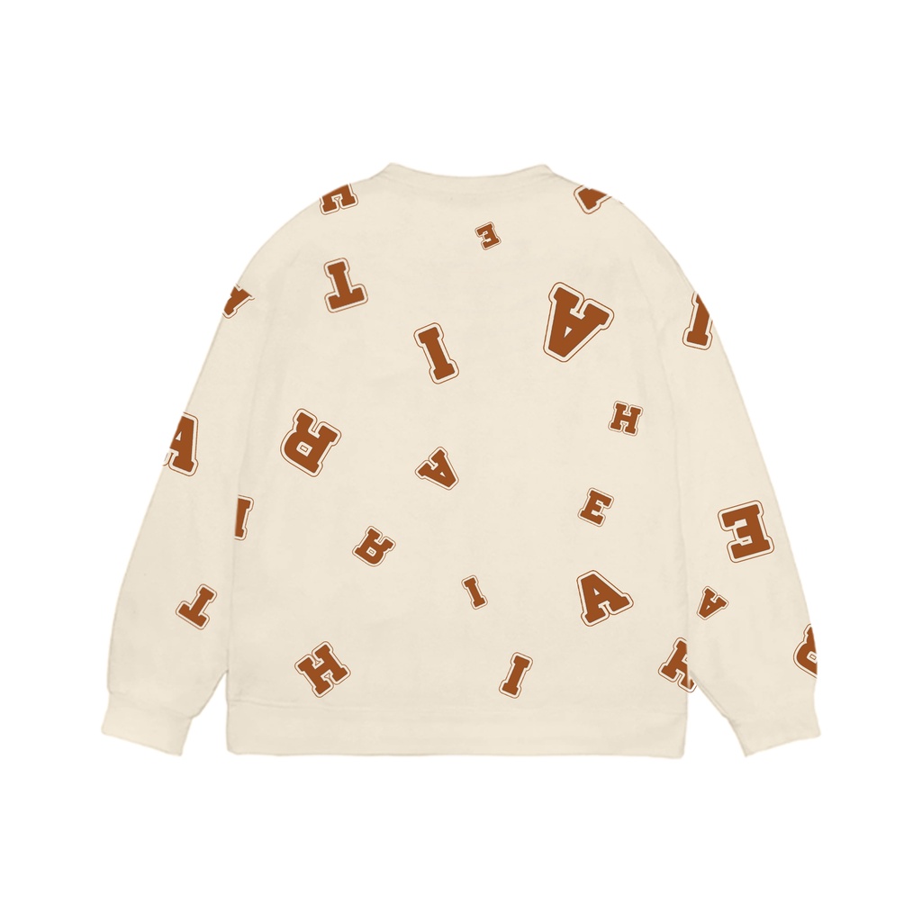 AITHER STUDIO Áo khoác MONO CARDIGAN in họa tiết thương hiệu màu Kem
