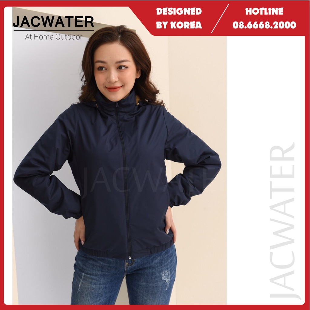 Áo lông cừu nữ nhẹ chống nước, khoác dù thể thao giữ nhiệt JACWATER V110