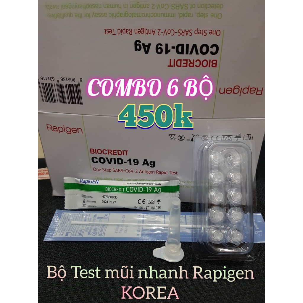 [6 bộ] TEST MŨI NHANH RAPIGEN BIOCREDIT - Nhập Hàn Quốc