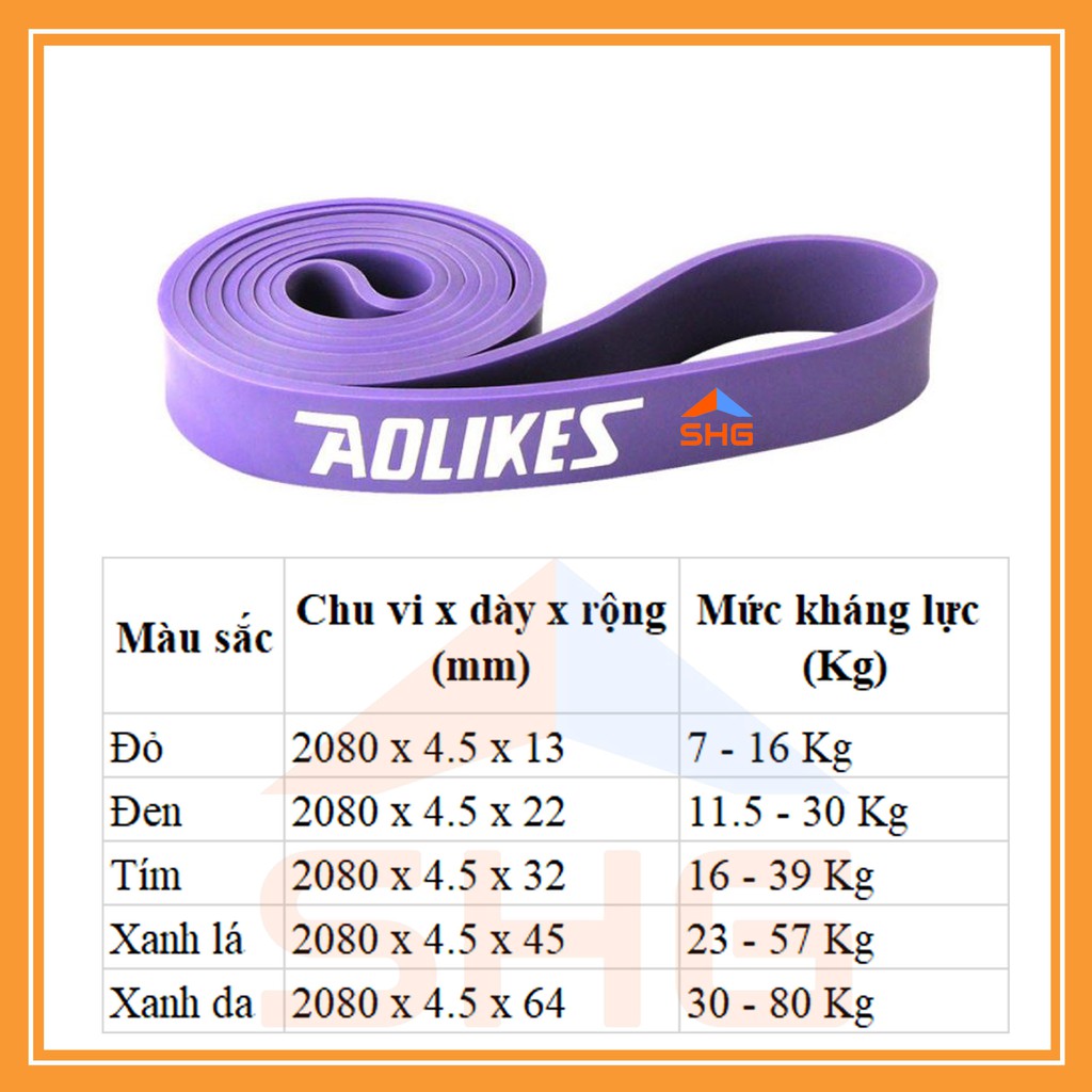 DÂY KHÁNG LỰC (RESISTANCE BAND) AOLIKES CAO CẤP, CHU VI DÂY 2080 MM, NHƯ PHÒNG GYM THU NHỎ