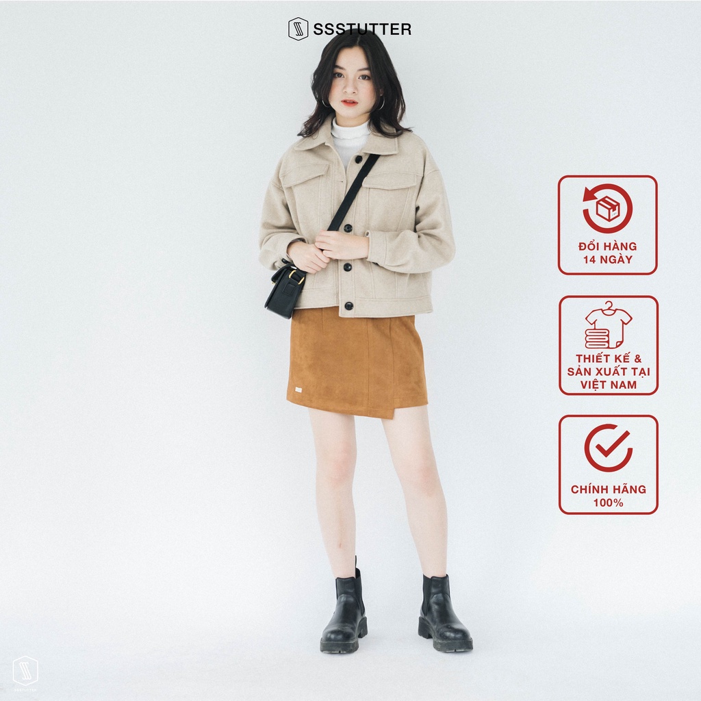 Áo khoác nữ SSSTUTTER chất dạ ép cao cấp Feth Jacket
