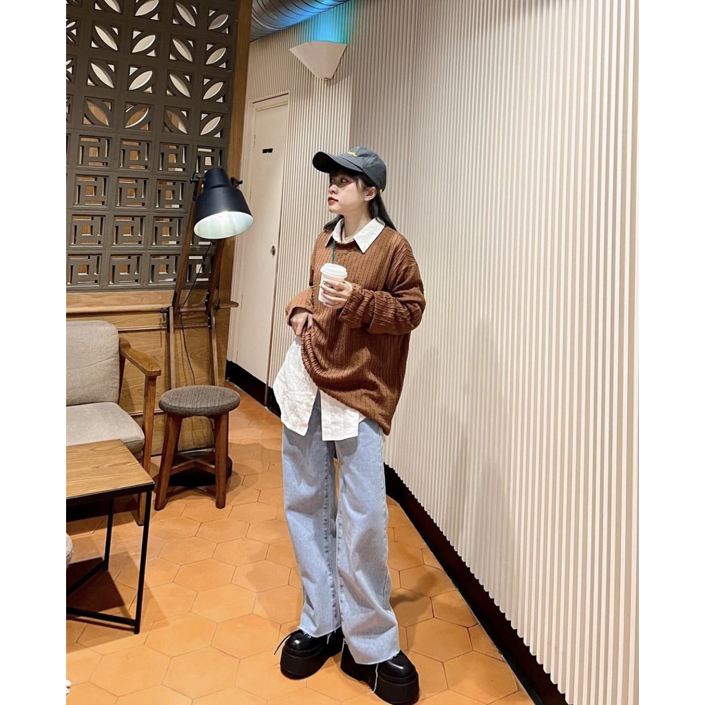 Da Eun Sweatshirt - Áo thun tay dài vải gân - Remmus.vn