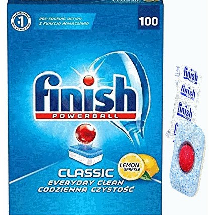 [khuyến mại dụng thử ] 2 Viên Rửa Bát Finish Tổng Hợp 3 Trong 1 trong hộp 100 viên