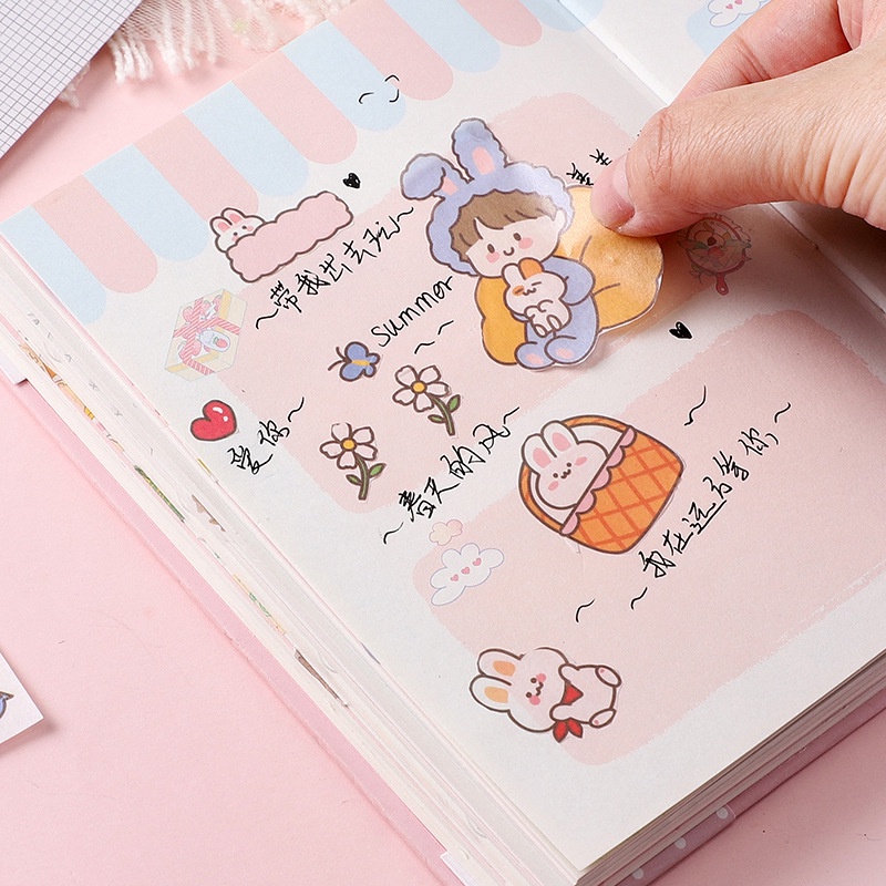 Miếng Dán Sticker Trang Trí Vở, Bình Nước, Điện Thoại, Đồ Vật Với Hoạ Tiết Đáng Yêu Phong Cách Nhật Bản( Bộ 5 Miếng)