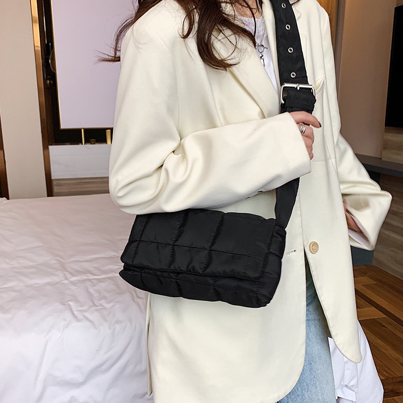 Túi đeo chéo JASMIN NOIR bằng nylon thiết kế đơn giản thời trang cho nữ