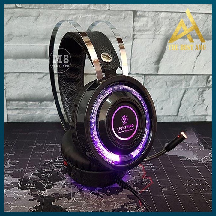 Tai Nghe Gaming Có Dây Headphone Chụp Tai LIGHTNING V6S LED 7 Màu - Tai Nghe Nhạc Máy Vi Tính Laptop Game Thủ Có Micro | BigBuy360 - bigbuy360.vn