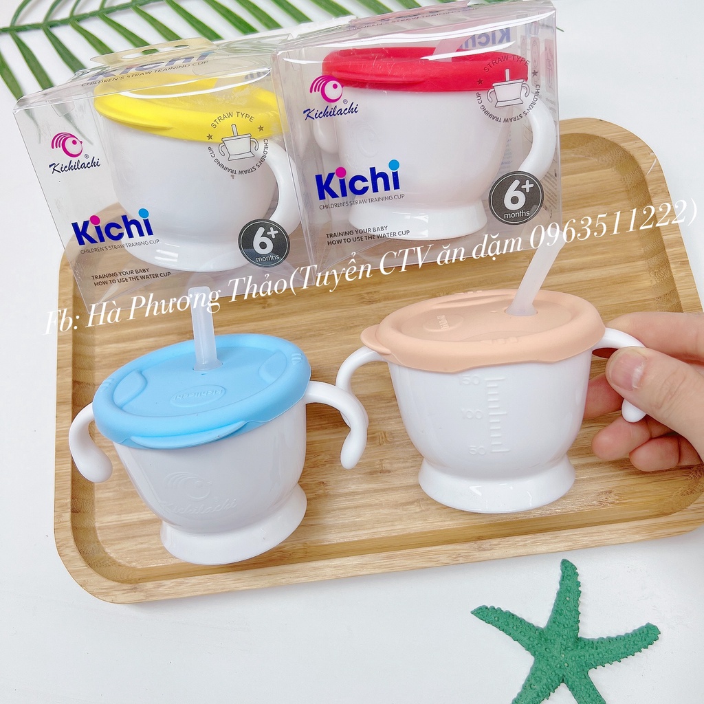 Cốc tập uống cho bé kichi_Cốc tập uống chính hãng Kichikachi cho né từ 6m