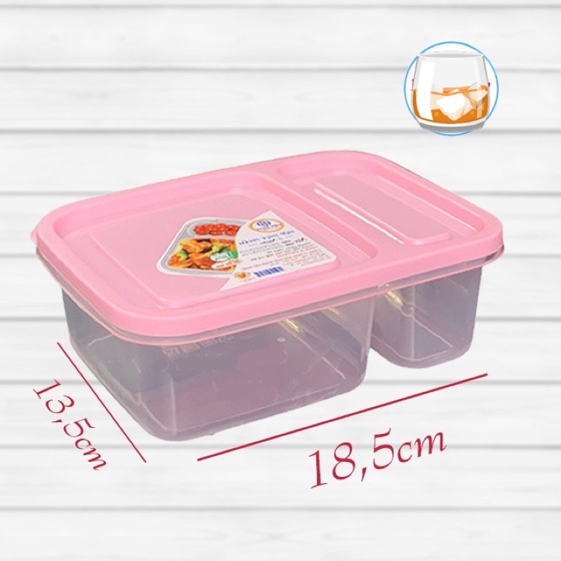 Hộp Đựng Thực Phẩm 2 Ngăn Việt Nhật.18 x 13cm