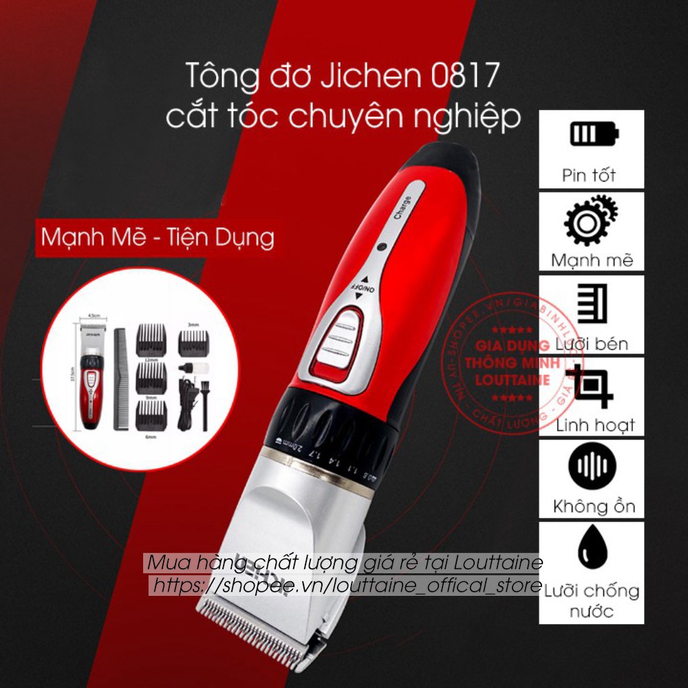 Tông đơ cắt tóc JLCHIEN JC-0817 tích điện sạc pin đầy đủ phụ kiện Tông đơ cắt tóc người lớn trẻ em thú cưng