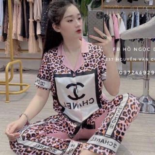 Bộ lụa họa tiết cộc dài siêu hót