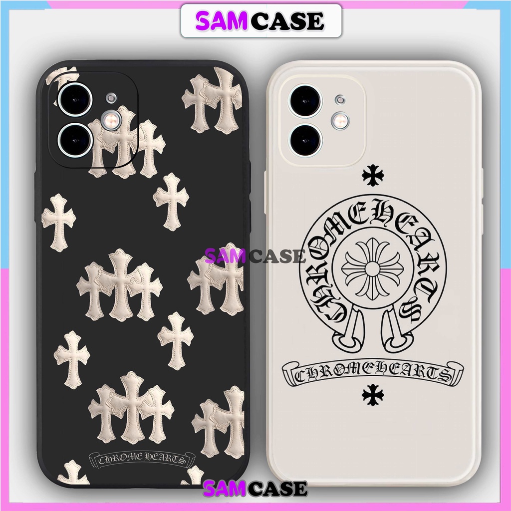 Ốp lưng iPhone Chrome hearts cạnh viền vuông silicon dẻo bvc cho iphone 6/6s/7/8/X/XS/XR/11/12/13/14 Pro Plus Max cute