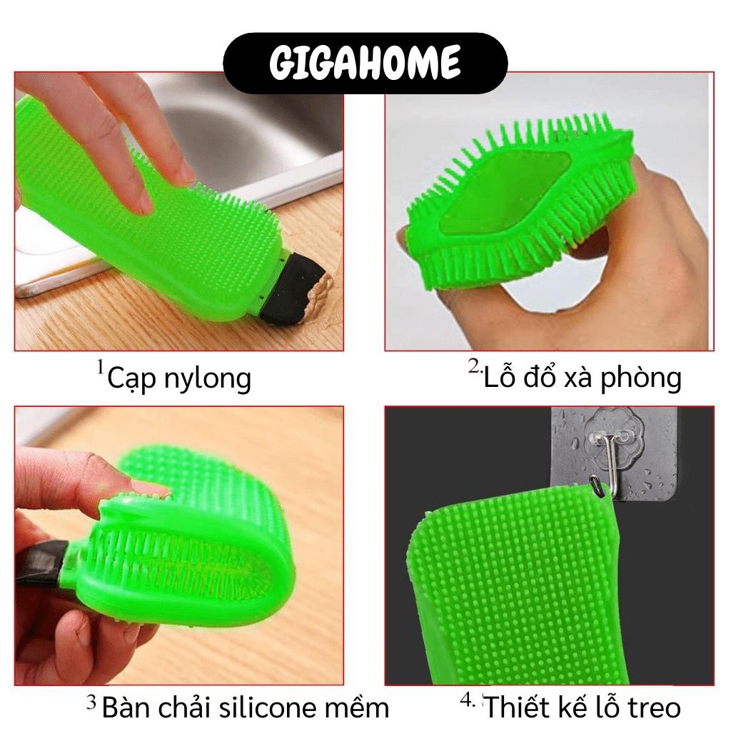 Miếng Lau Chùi Nhà Bếp GIGAHOME Dụng Cụ Chà Nồi, Xoong Vệ Sinh Nhà Bếp Silicone 3in1 5270