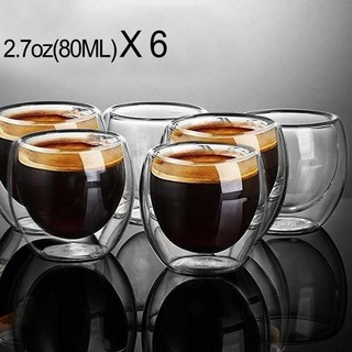Ly thủy tinh uống cà phê hai lớp họa tiết trái tim 150ml - cv2103