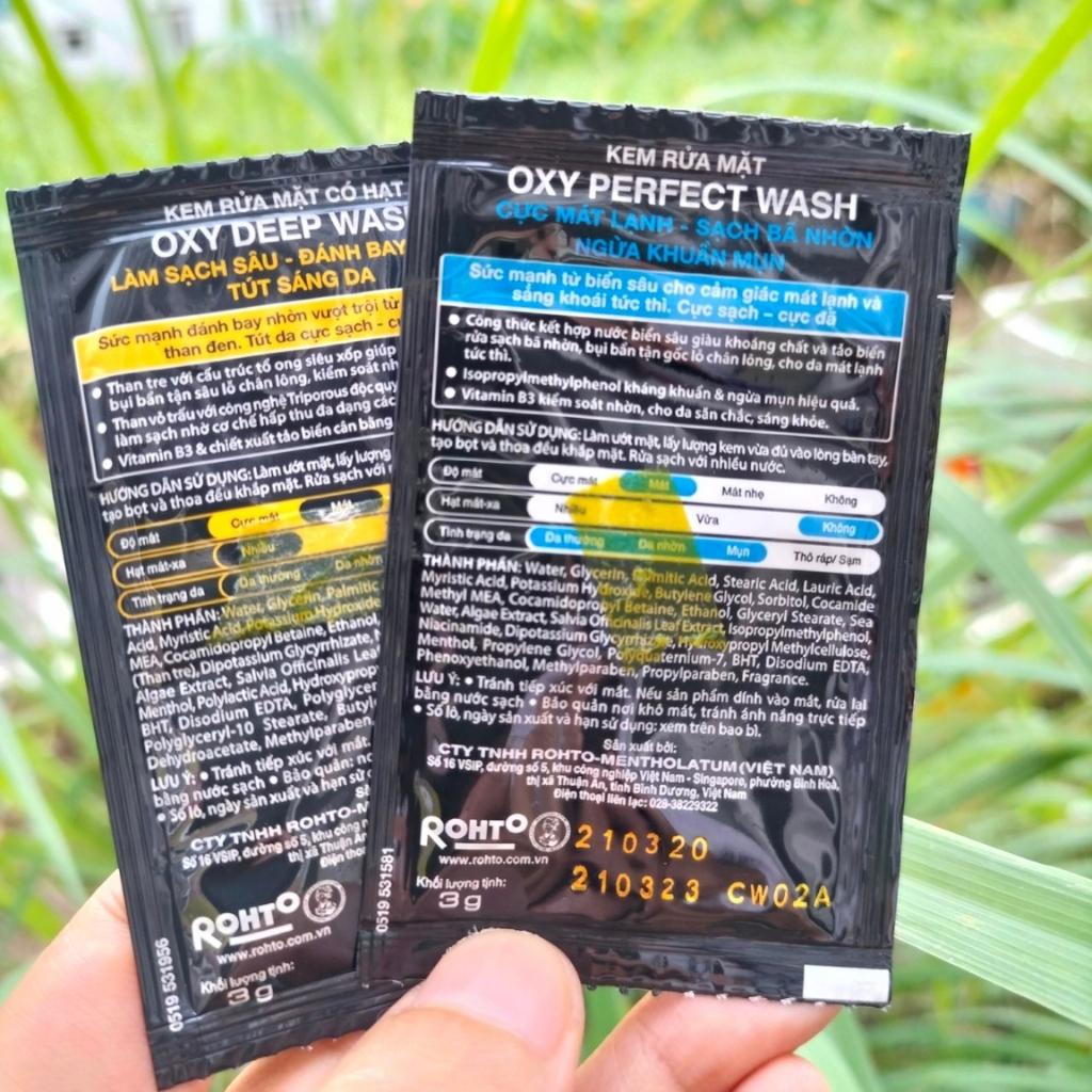 Combo 10 gói Sữa rửa mặt than hoạt tính có hạt sạch nhờn Oxy Deep 3g- HÀNG CHÍNH HÃNG