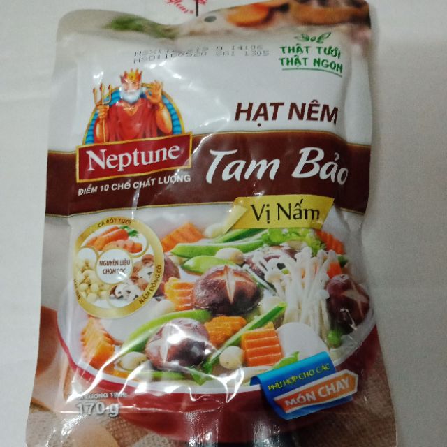 Hạt nêm Tam Bảo Neptune vị Heo/Nấm gói 170g giảm sốc