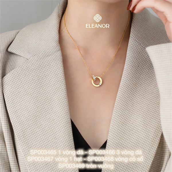 Dây chuyền nữ Eleanor Accessories titan đính đá cao cấp phụ kiện trang sức thời trang Hàn Quốc