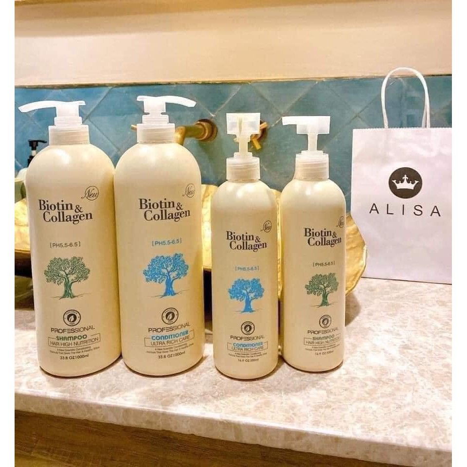 BỘ DẦU GỘI DẦU XẢ BIOTIN CHỐNG RỤNG VÀ KÍCH THÍCH MỌC TÓC BIOTIN & COLAGEN 1000ML | BigBuy360 - bigbuy360.vn