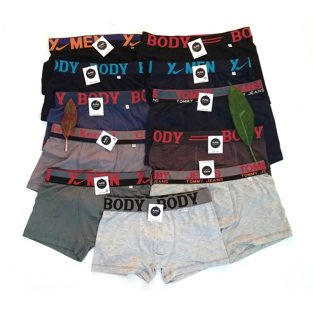 Combo 4 quần lót nam, quần boxer, vải cotton lụa co giãn 4 chiều, mềm  mát- Hàng VN M004