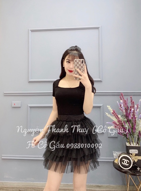 ÁO THUN CỔ VUÔNG TAY CỘC MS85626