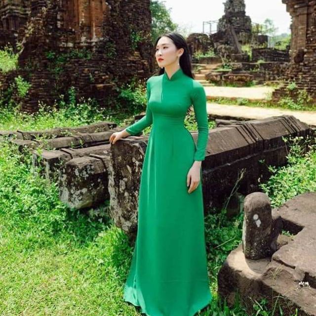Áo dài trơn lụa mỹ các màu chất CO GIÃN mềm mát kèm quần AÓ DÀI BẢO HIẾU.