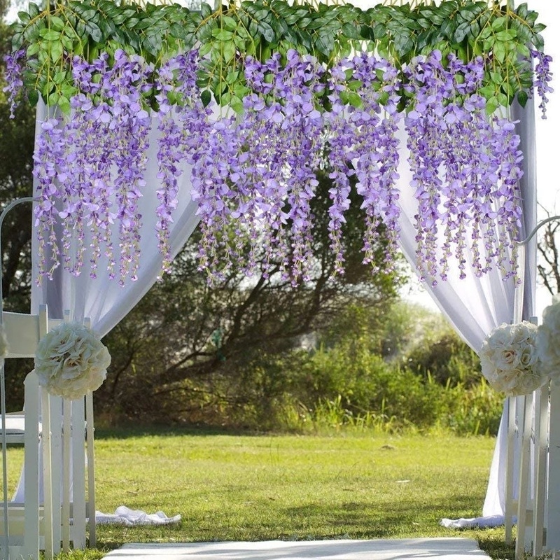 1 bó hoa Wisteria nhân tạo trang trí nhà cửa/văn phòng/khách sạn/tiệc cưới/lễ hội DIY