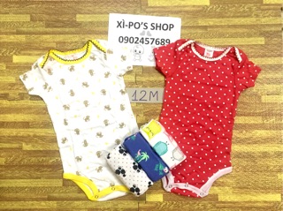 SET 5 BODYSUITS tay ngắn Carter's love bé gái