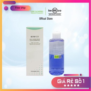 Nước tẩy trang vùng mắt và môi bebeco hàn quốc 200ml real water proof lip & eye remove chính hãng