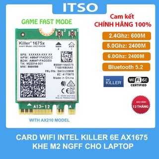 Card WIFI 6E Killer AX1675 khe M2 NGFF cho laptop, máy bàn