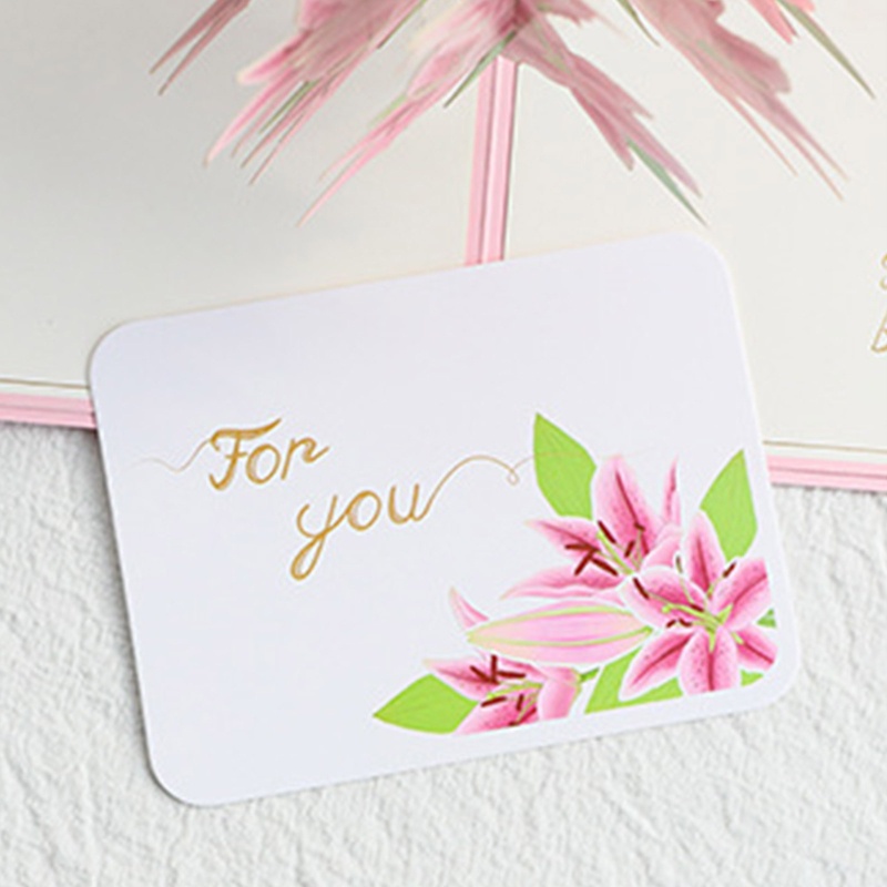 Thiệp Nổi 3D Hình Hoa Lily Xinh Xắn Kèm Phong Bì